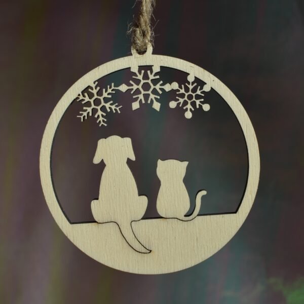 Boule de noël - Chien et chat