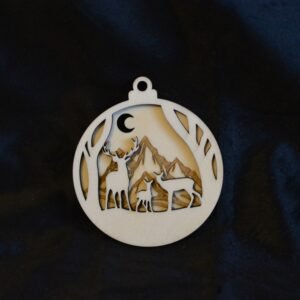Boule de noël – Cerf, biche, faon