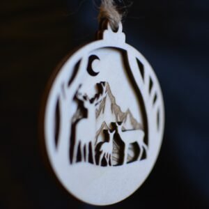 Boule de noël – Cerf, biche, faon