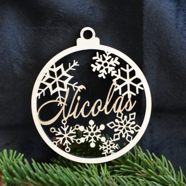 Boule de noël - Flocon Personnalisée – Image 4