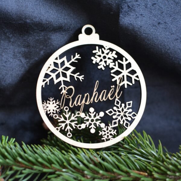 Boule de noël - Flocon Personnalisée – Image 2
