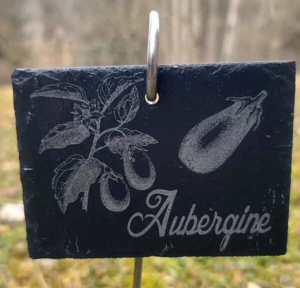 Étiquettes de jardin / potager en ardoise avec son support en inox - Légumes et Fruits – Image 6